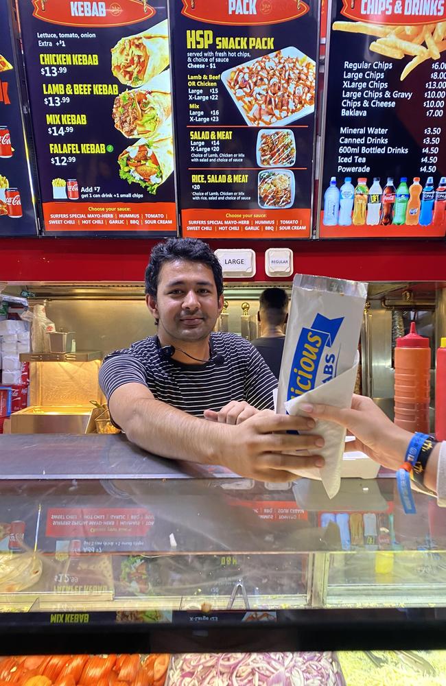 Kebab shop worker Sam Khanchi. Picture: Ashleigh Jansen