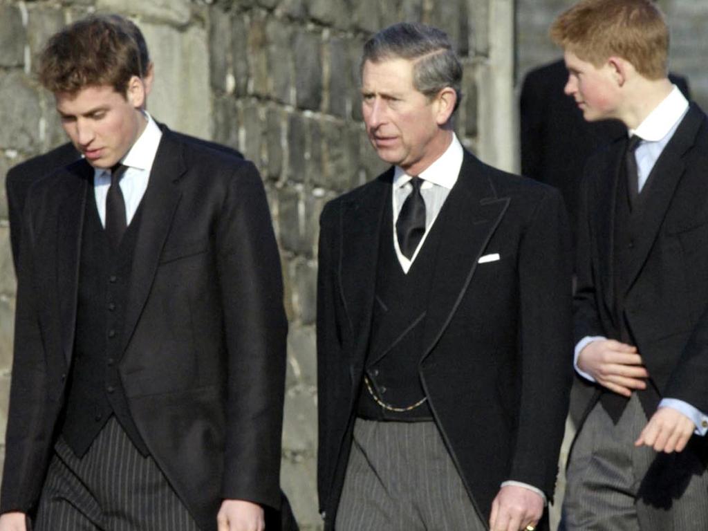 Prince William, the Prince of Wales and Prince Harry in 2002.