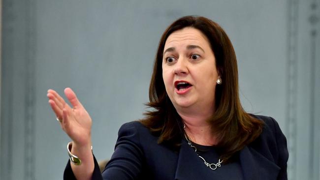 Queensland Premier Annastacia Palaszczuk speaks during Question Time at Parliament House. Picture: AAP Image/Darren England