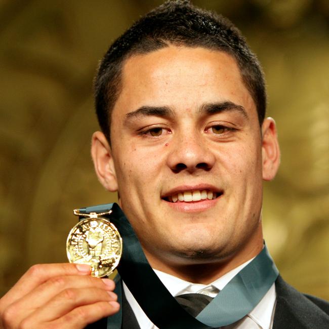 Jarryd Hayne after winning his first Dally M Medal, <br/>in 2009