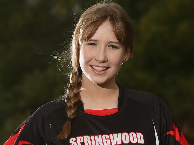 Fifteen year old basketballer, Marguerite Maher , pictured near her Blaxland home, is a Junior Sports Star Nominee.