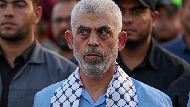 Head of the political wing of the Palestinian Hamas movement in the Gaza Strip Yahya Sinwar. Picture: AFP.