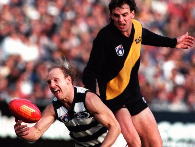 Scott Turner can’t stop Gary Ablett. Picture: Graham Crouch