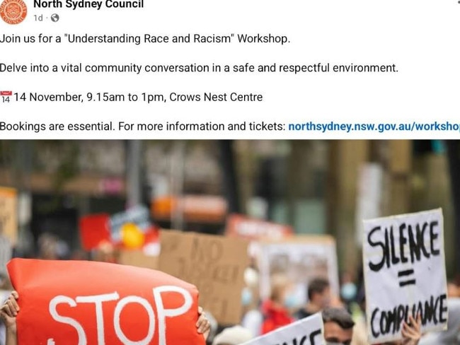 The company of a social-justice activist Elsa Tuet-Rosenberg, who helped disseminate ­details of hundreds of Jewish ­Australians across the internet, had been hired to host an “anti-racism workshop” by North Sydney Council.