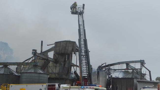 BLAZE: Extensive fire damage at Allora Grain and Milling this morning.