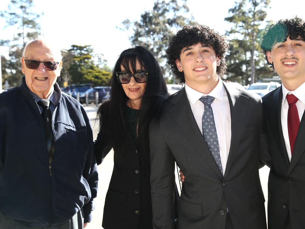 Geelong High graduation at GMHBA Stadium. Richard, Katrina Will and James Robinson. Picture: Mike Dugdale