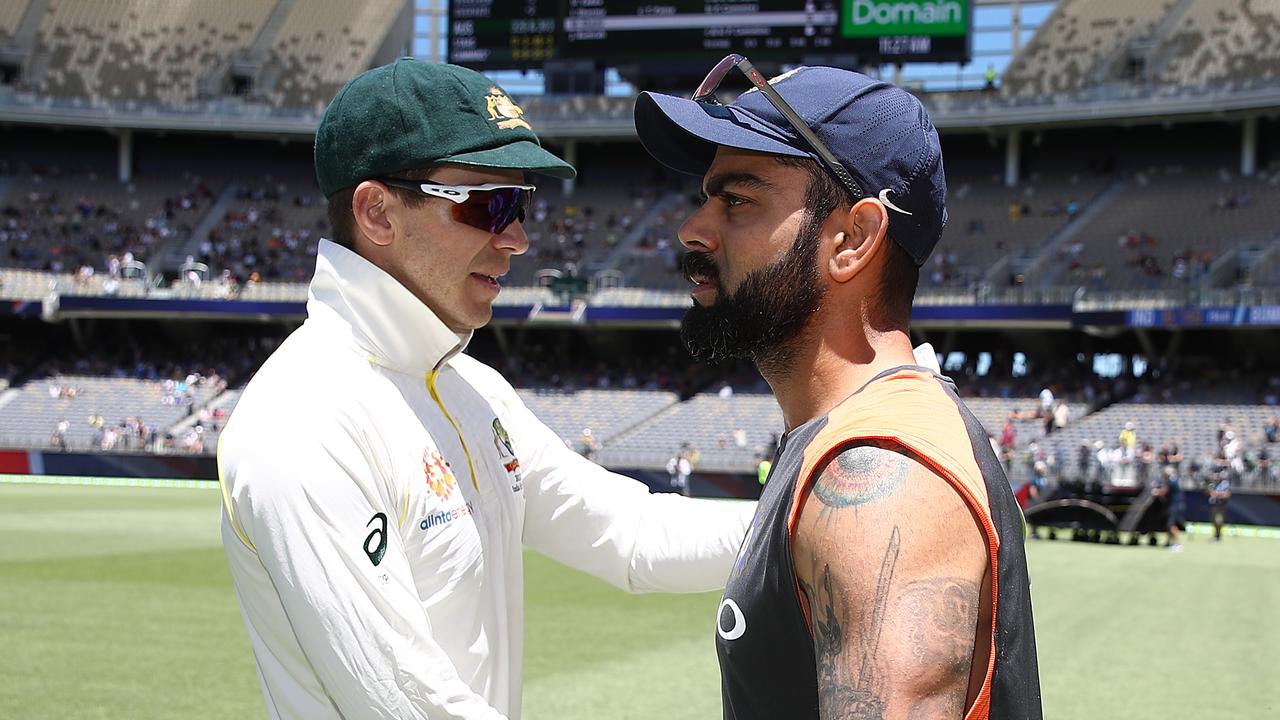 Virat Kohli wasn’t interested in spending any longer than he needed to in shaking Tim Paine’s hand at the end of the second Test, which Australia won by 146 runs. 
