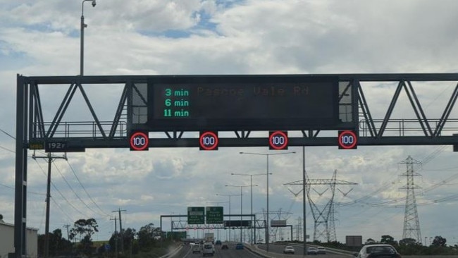 An example of traffic gantries already in use in Victoria. Picture: Roads and Maritime Services