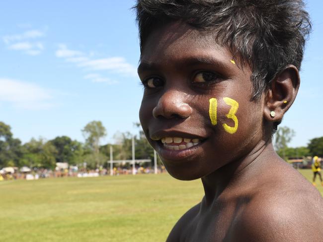 A Tiger fan barracked hard for his team during the grand final. Picture: (A) manda Parkinson.