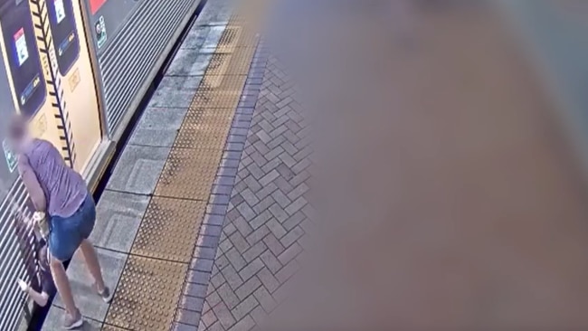 Dramatic footage of a young boy slipping completely through the train gap at Brisbane’s Roma Street station. Picture: Queensland Rail