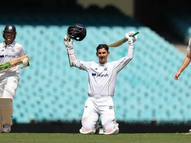 Nic Maddinson has made big contributions for Victoria, seen here celebrating a century. Picture: Getty