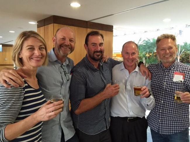 The 60 minutes crew together again: Tara Brown, Stephen Rice, Ben Williamson, Channel 9 Network Director of News and Current Affairs Darren Wick and David Ballment. Picture: Channel 9