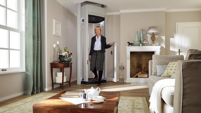 Some lifts are smaller than a shower cubicle and can sit snugly in a corner. Picture: supplied/Compact Home Living