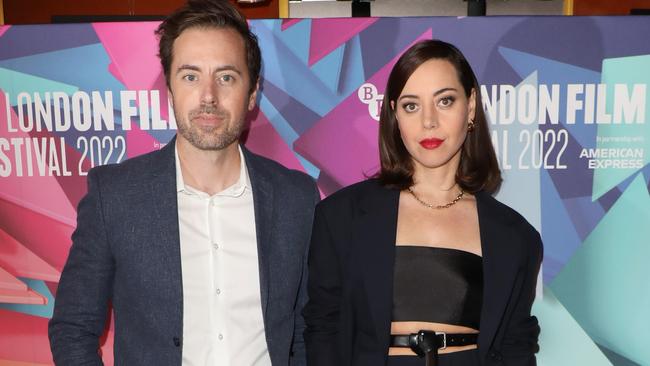 Director John Patton Ford and Aubrey Plaza at the Emily The Criminal UK premiere during the 66th BFI London Film Festival in London last week. Picture: Lia Toby/Getty Images for BFI