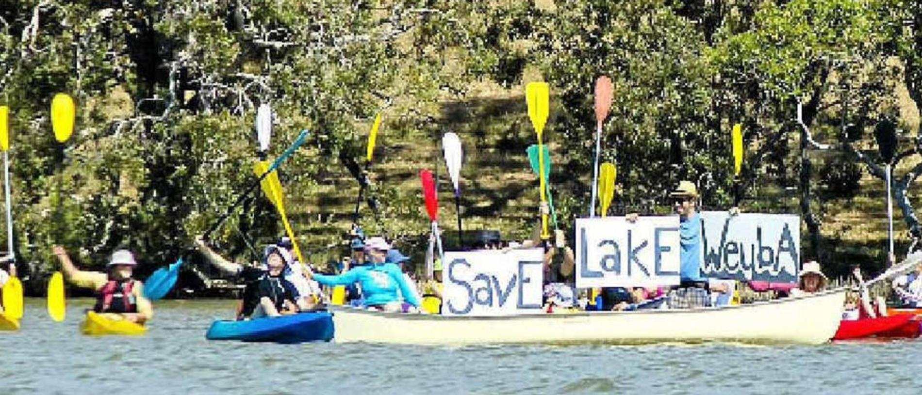 Friends of Lake Weyba make their feelings clear.