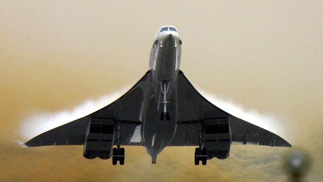 A British Airways Concorde takes off from London’s Heathrow for New York.