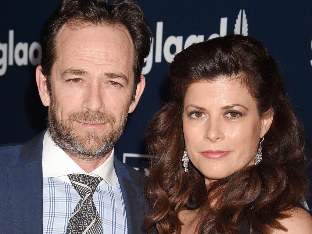 Perry pictured with fiance Wendy Madison Bauer in 2017. Picture: Jeffrey Mayer/WireImage
