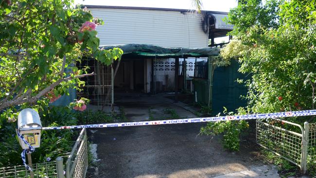 The side of the house damaged by fire at Pimlico. Photo: Keagan Elder