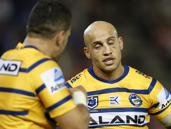 Blake Ferguson of the Eels after the Round 7 NRL match between the Newcastle Knights and the Parramatta Eels at McDonald Jones Stadium in Newcastle, Sunday, April 28, 2019. (AAP Image/Darren Pateman) NO ARCHIVING, EDITORIAL USE ONLY