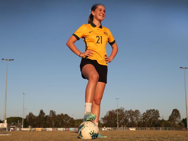 McMahon captained the U17 Australian Junior Matildas in 2023. Picture: Glenn Hampson