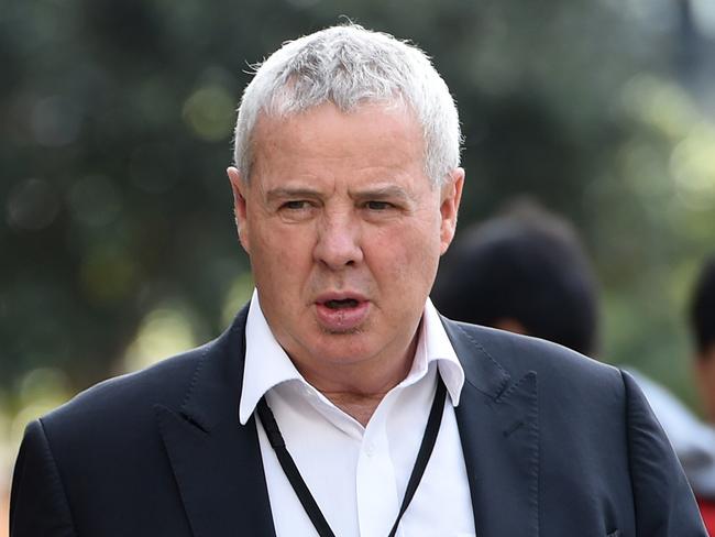 Australian Olympic Committee media Director Mike Tancred,  arrive to address the media in Sydney, Tuesday, June 21, 2016. Australian Paralympian Liesl Tesch and a team physiotherapist were robbed of their bicycles at gunpoint in Rio de Janeiro yesterday.  (AAP Image/Dan Himbrechts) NO ARCHIVING