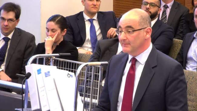 Robert Hollo appearing as counsel for AMP during hearings at the financial services royal commission in Melbourne. Picture: Supplied