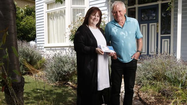 Allison Ritchie, deputy mayor Clarence City Council, with Bellerive resident Brian Chapman who has taken part in the hard waste survey with both hoping the service will return. Push for restoration of hard waste services for Clarence City Council. Picture: Nikki Davis-Jones