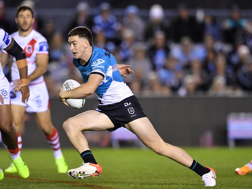 Kade Dykes can cover a number of positions for the Sharks. Picture: NRL Photos