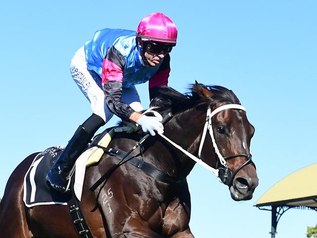 Astapor leads all the way to win the QTIS 2YO Handicap for Justin Stanley and Clinton Taylor. Picture: Grant Peters - Trackside Photography