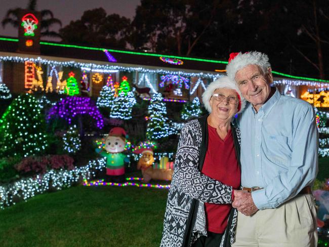 7/12/22 - Peg and Bill have been running their Christmas lights display in Lobethal for 40 years. After Covid and health issues cancelled previous years, they are back with a bang.  Picture: Naomi Jellicoe