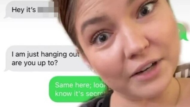 This woman caught a catfish by noticing a small detail in a seemingly innocent text message. Picture: TikTok/@jjustjocelyn