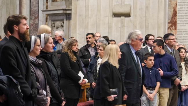 David Pell (centre right), brother of Cardinal George Pell, attends the funeral mass for his brother. Picture: Jacquelin Magnay