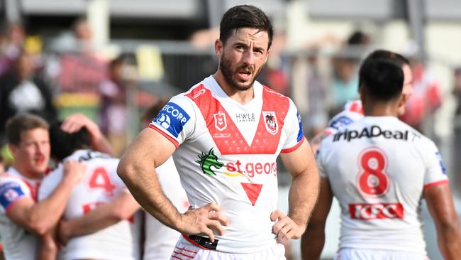 CAIRNS, AUSTRALIA - AUGUST 12: Ben Hunt of the Dragons looks on during round 24 NRL match between South Sydney Rabbitohs and St George Illawarra Dragons at Barlow Park on August 12, 2023 in Cairns, Australia. (Photo by Emily Barker/Getty Images)