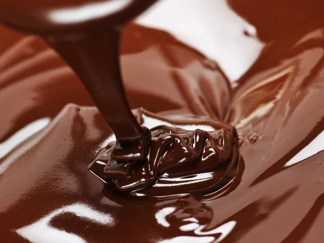 Adelaide Chocolate School demonstration of melted milk chocolate.