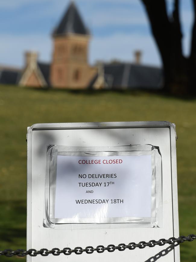 Scotch College has closed for the next two days after a student tested positive for coronavirus. Picture: Naomi Jellicoe