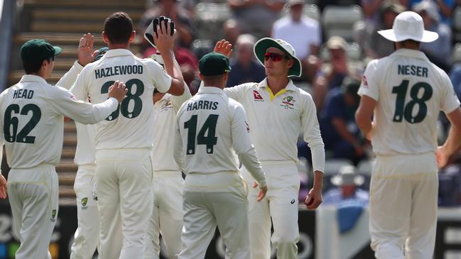 Josh Hazlewood is the centre of attention after impressing in the tour match.