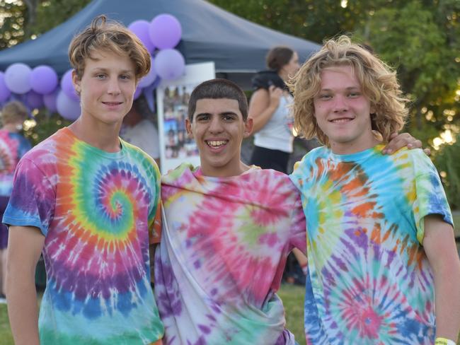 Donovan Ryan Ellul, Dean Grech and Augy's son Jack Auguston at the Mackay Pioneer Valley Relay For Life, September 2021. Picture: Lillian Watkins