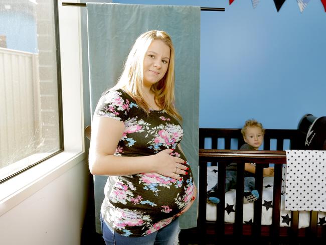 Young mother Lauren Padovan is now expecting her second child. Picture: Nicole Cleary