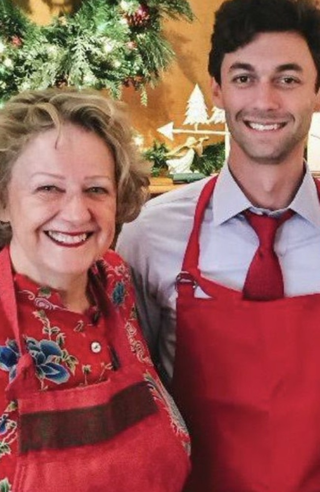 Senator-elect Jon Ossoff with his Australian-born and raised mother Heather Fenton. Picture: Twitter