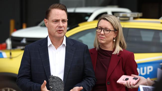 Lord Mayor Adrian Schrinner and Deputy Mayor Fiona Cunningham will hand down the 2025 Brisbane City Council budget on June 18. Picture: David Clark