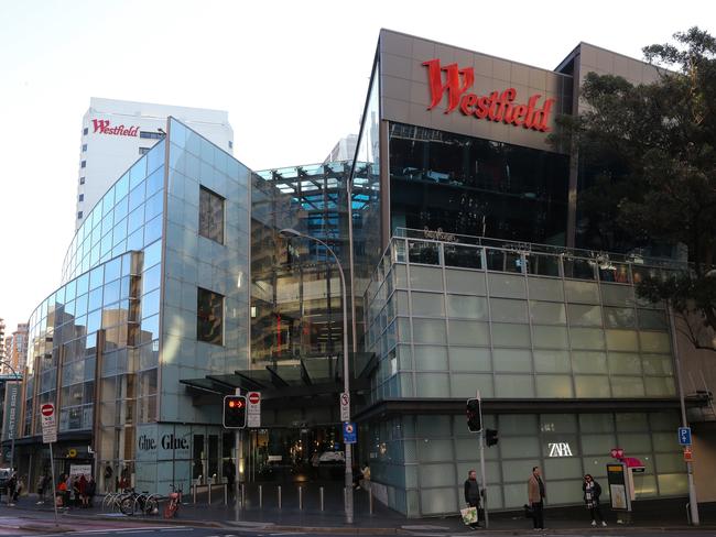 Westfield Bondi Junction in Sydney’s east. Picture: Gaye Gerard