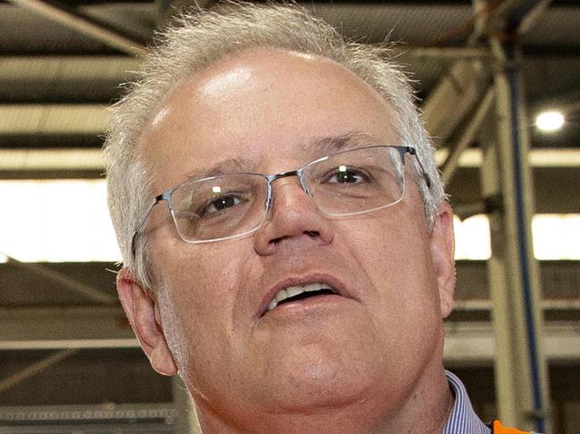 GOLD COAST, AUSTRALIA - NewsWire Photos October 10, 2020: The Prime Minister Scott Morrison and Queensland LNP opposition leader Deb Frecklington are given a tour of Neumann Steel on the Gold Coast by operations manager Adam Brown. They are at the steel manufacturing company to further promote jobs in the lead-up to the Queensland state election.  Picture: NCA NewsWire / Sarah Marshall