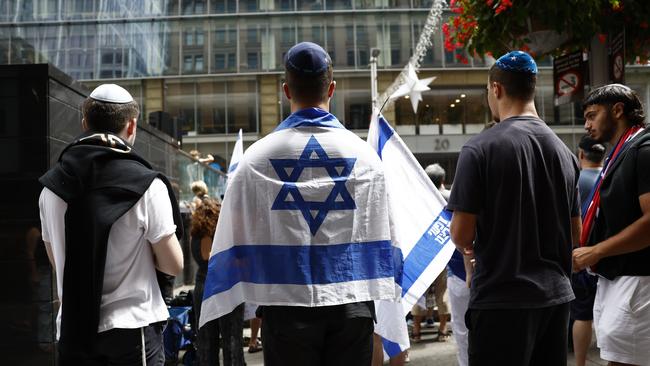 Members of the public joining the "Enough is Enough" rally against anti Semitism. Picture: Richard Dobson