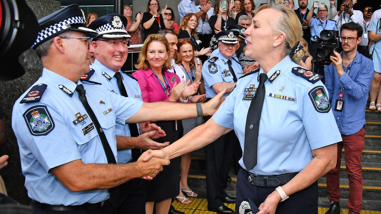 Outgoing Commissioner Katarina Carroll on her last day. Picture: NCA NewsWire/ John Gass