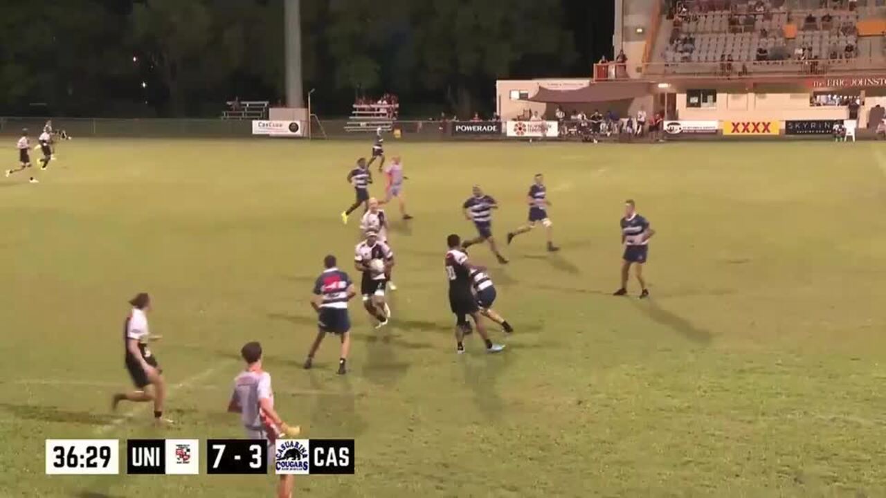 University's Stylianos Vrontos shows talent in stunning Darwin try.