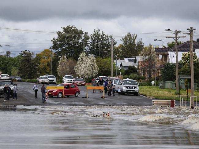 Roads in Forbes have been cut off due to the severe flooding. Picture: Dylan Robinson