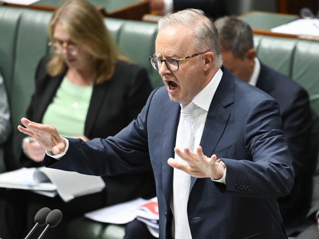 CANBERRA, AUSTRALIA  - NewsWire Photos - February 10, 2025:  Prime Minister Anthony Albanese during Question Time at Parliament House in Canberra. Picture: NewsWire / Martin Ollman