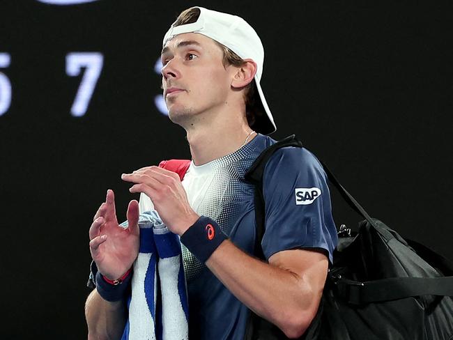 De Minaur’s run ends at the quarter-finals. Picture: Martin KEEP / AFP