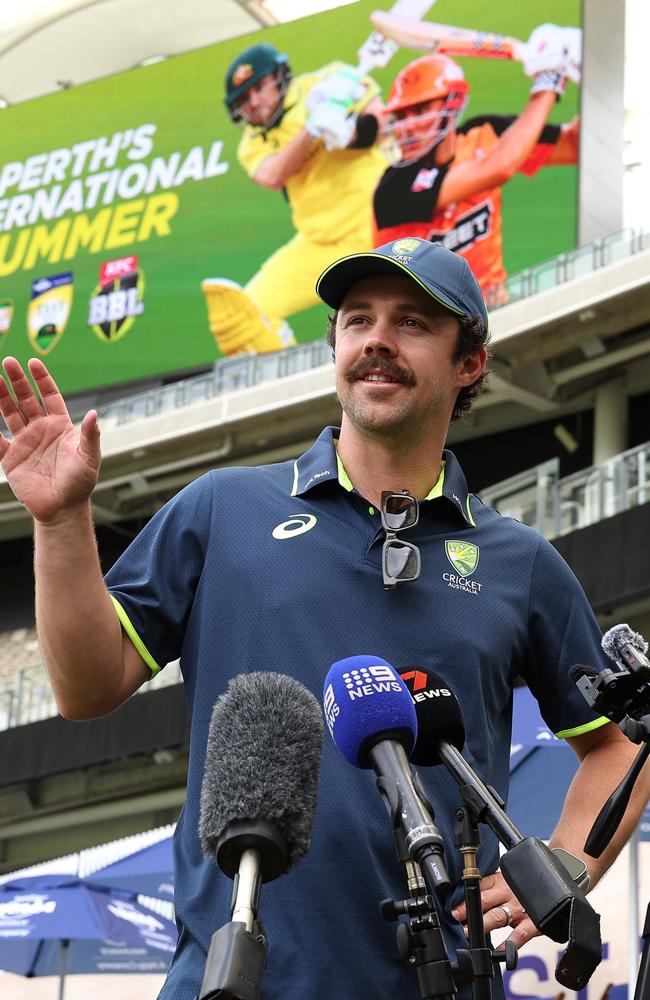 Travis Head refused to address if he’d discussed opening the batting. Picture: Paul Kane/Getty Images.