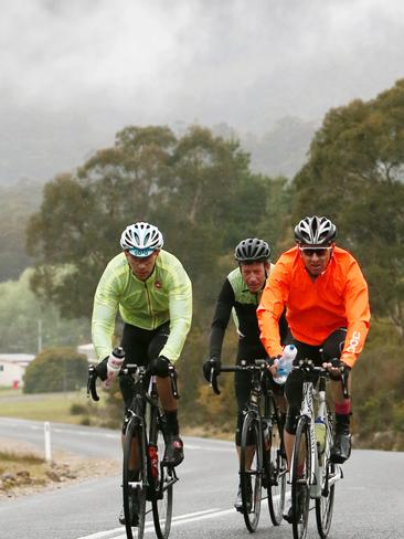 Riders competing in the second Bicycle Network Tasmanian Peaks Challenge. Pictures: CHRIS KIDD